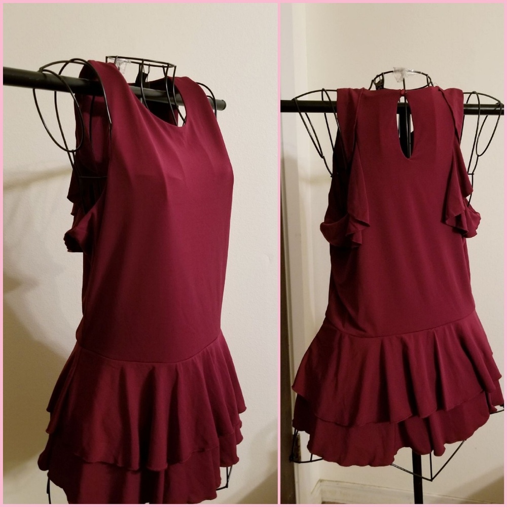 Red sleeveless peplum blouse NWT
